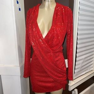 Red Sequin Christmas Dress